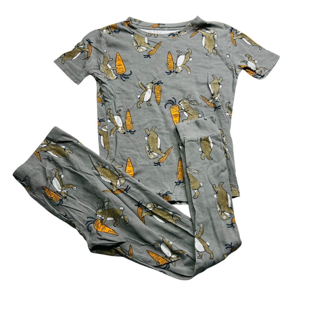 Carter's Gray Pajama Set‎ with Bunny and Carrot Print